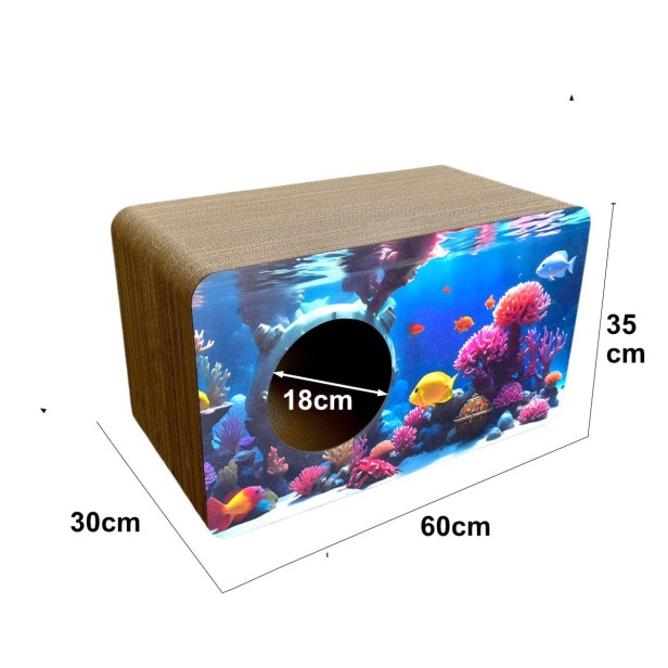 akwarium dla kota, drapak aqua, aqua, drapak dla kota z rybkami, jak ryba w wodzie, kot akwairum, drapak xxl aqua