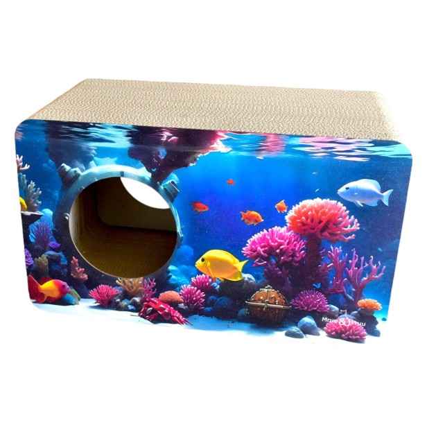 akwarium dla kota, drapak aqua, aqua, drapak dla kota z rybkami, jak ryba w wodzie, kot akwairum, drapak xxl aqua