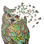 owl puzzle, attractive gift packaging for wooden puzzles, wooden owl puzzle, green owl