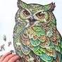 owl puzzle, attractive gift packaging for wooden puzzles, wooden owl puzzle, green owl