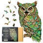 owl puzzle, attractive gift packaging for wooden puzzles, wooden owl puzzle, green owl