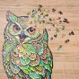 owl puzzle, attractive gift packaging for wooden puzzles, wooden owl puzzle, green owl