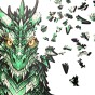 dragon puzzle, wooden dragon puzzle, gift box for puzzle, elegant puzzle packaging,
