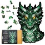 dragon puzzle, wooden dragon puzzle, gift box for puzzle, elegant puzzle packaging,