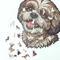 cute dog, shih tzu dog, Maltese dog, dog puzzle, wooden dog puzzle