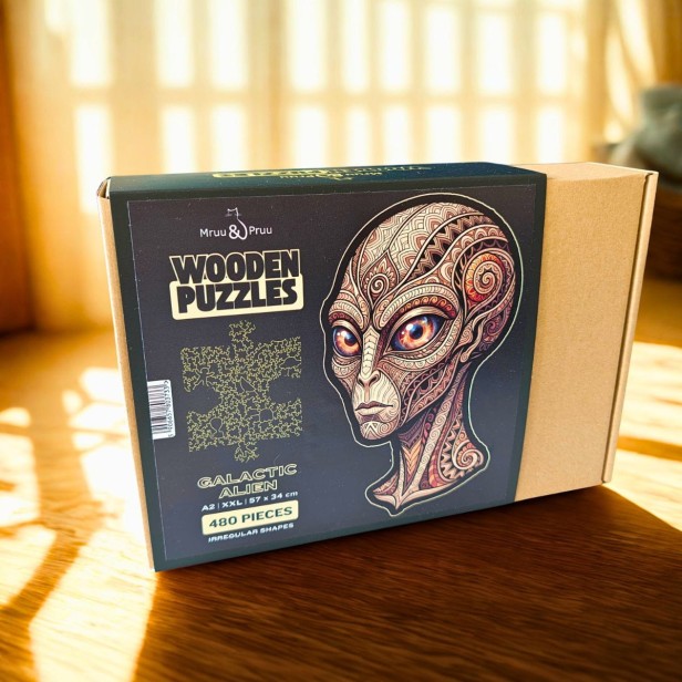 pudełko z puzzlami drewnianymi galaktyczny kosmitawooden UFO jigsaw puzzles, UFO jigsaw puzzles, alien jigsaw puzzles, jigsaw puzzles featuring irregularly shaped UFOs