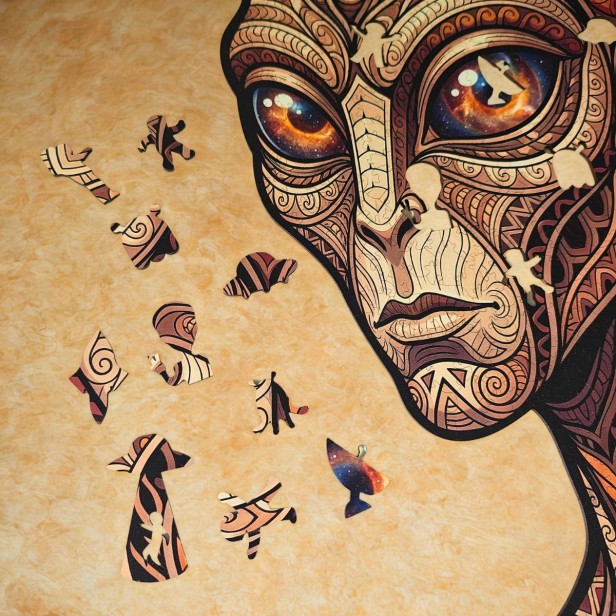 wooden UFO jigsaw puzzles, UFO jigsaw puzzles, alien jigsaw puzzles, jigsaw puzzles featuring irregularly shaped UFOs