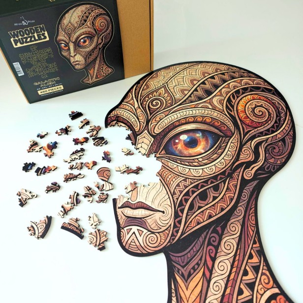 wooden UFO jigsaw puzzles, UFO jigsaw puzzles, alien jigsaw puzzles, jigsaw puzzles featuring irregularly shaped UFOs