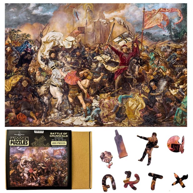 Battle of Grunwald jigsaw puzzle, wooden jigsaw puzzle depicting the Battle of Grunwald, Jan Matejko jigsaw puzzle