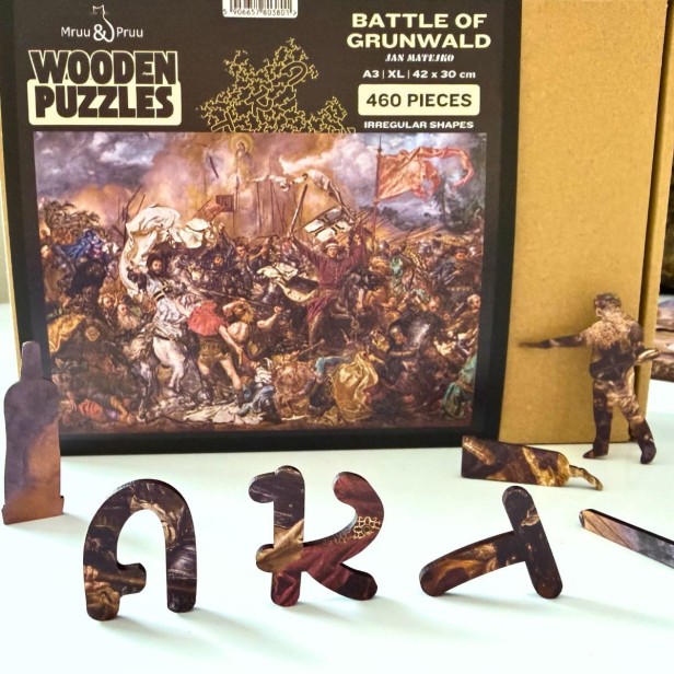 Battle of Grunwald jigsaw puzzle, wooden jigsaw puzzle depicting the Battle of Grunwald, Jan Matejko jigsaw puzzle