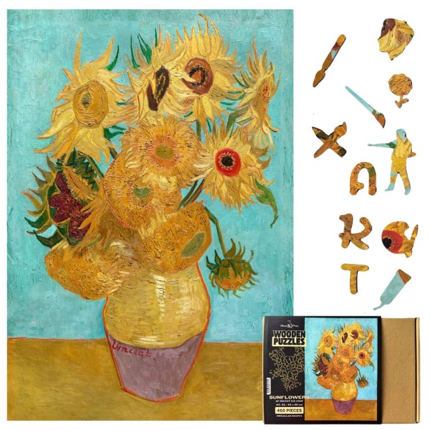 sunflower jigsaw puzzles, Van Gogh wooden jigsaw puzzles, painting jigsaw puzzles
