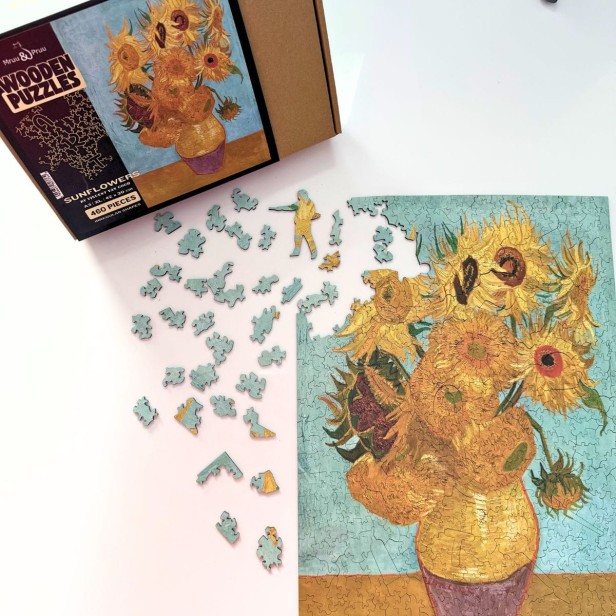 sunflower jigsaw puzzles, Van Gogh wooden jigsaw puzzles, painting jigsaw puzzles