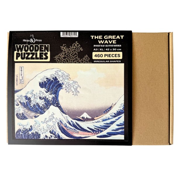 The Great Wave jigsaw puzzle, wooden wave jigsaw puzzle, The Great Wave off Kanagawa wooden jigsaw puzzle, Hokusai Katsushika jigsaw puzzle