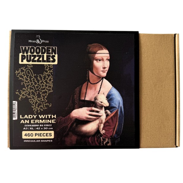 Irregular lady and weasel jigsaw puzzle, high-quality art collection jigsaw puzzle, high-quality picture jigsaw puzzle, lady and ermine jigsaw puzzle