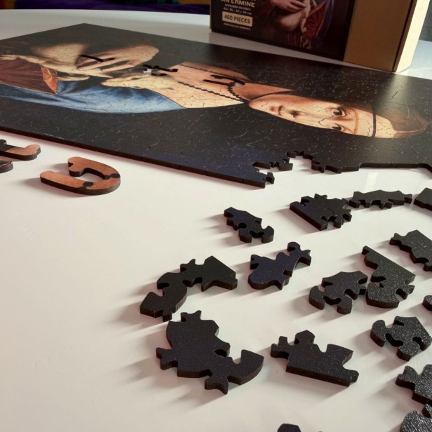 Irregular lady and weasel jigsaw puzzle, high-quality art collection jigsaw puzzle, high-quality picture jigsaw puzzle, lady and ermine jigsaw puzzle