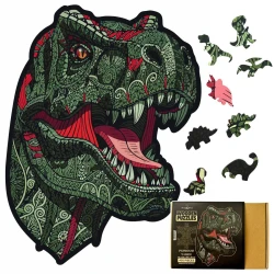 Wooden Jigsaw Puzzle Furious Tyrannosaurus