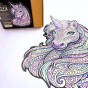 wooden jigsaw puzzle featuring a colourful unicorn, unicorn jigsaw puzzle