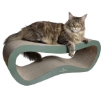Cardboard cat scratching post LEON mega 78x28x24 cm GREEN