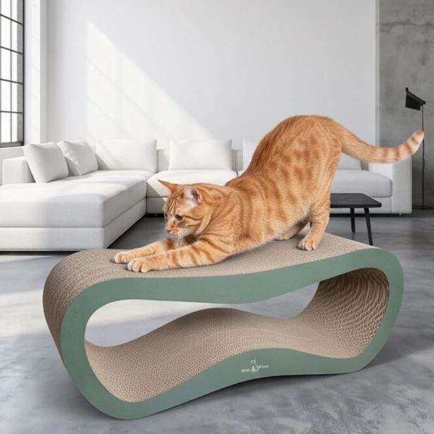 mega drapak dla kota, drapak tekturowy , drapak zielony dla kota, drapak kartonowy dla kota , wymiary drapaka 78 x 28 x 25 cm , zielony drapak dla kota premium , drapak premium