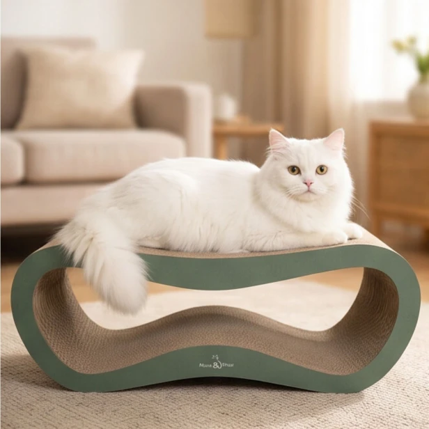 mega drapak dla kota, drapak tekturowy , drapak zielony dla kota, drapak kartonowy dla kota , wymiary drapaka 78 x 28 x 25 cm , zielony drapak dla kota premium , drapak premium