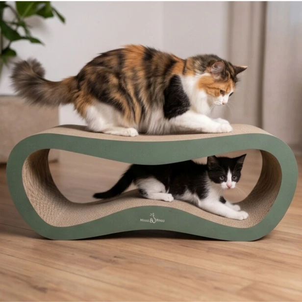 mega drapak dla kota, drapak tekturowy , drapak zielony dla kota, drapak kartonowy dla kota , wymiary drapaka 78 x 28 x 25 cm , zielony drapak dla kota premium , drapak premium