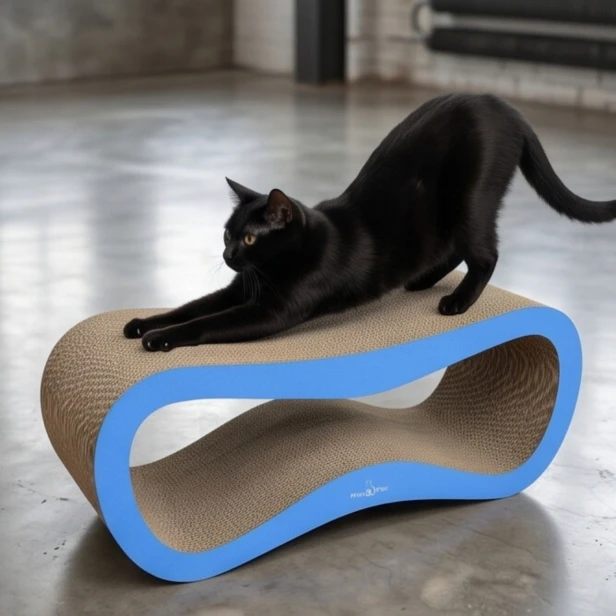 mega drapak dla kota, drapak tekturowy , drapak niebieski dla kota, drapak kartonowy dla kota , wymiary drapaka 78 x 28 x 24 cm , różowy drapak dla kota premium , drapak premium