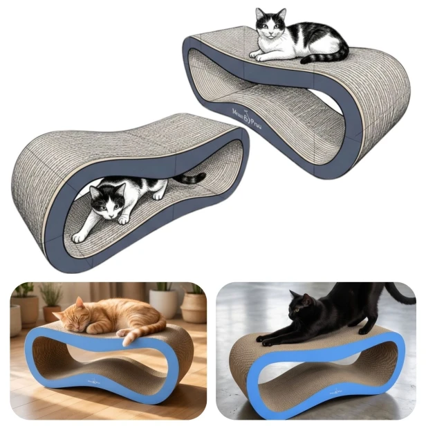 mega drapak dla kota, drapak tekturowy , drapak niebieski dla kota, drapak kartonowy dla kota , wymiary drapaka 78 x 28 x 24 cm , różowy drapak dla kota premium , drapak premium