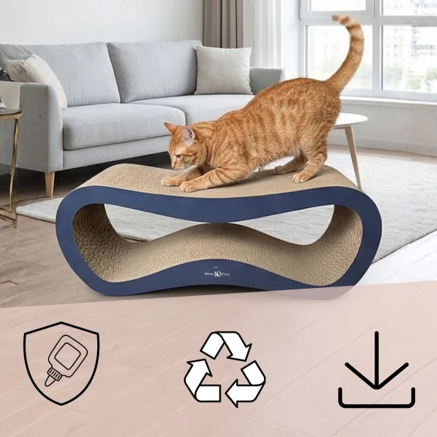 mega drapak dla kota, drapak tekturowy , drapak czarny dla kota, drapak kartonowy dla kota , wymiary drapaka 78 x 28 x 24 cm , czarny drapak dla kota premium , drapak premium