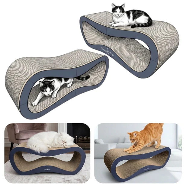 mega drapak dla kota, drapak tekturowy , drapak czarny dla kota, drapak kartonowy dla kota , wymiary drapaka 78 x 28 x 24 cm , czarny drapak dla kota premium , drapak premium