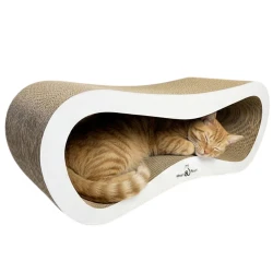 LEON mega cat scratching post 78x28x24 cm WHITE MELANGE