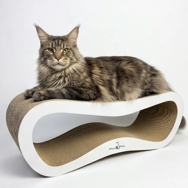 mega drapak dla kota, drapak tekturowy , drapak biały dla kota, drapak kartonowy dla kota , wymiary drapaka 78 x 28 x 24 cm