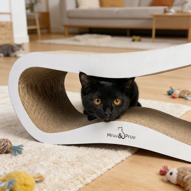 mega drapak dla kota, drapak tekturowy , drapak biały dla kota, drapak kartonowy dla kota , wymiary drapaka 78 x 28 x 24 cm