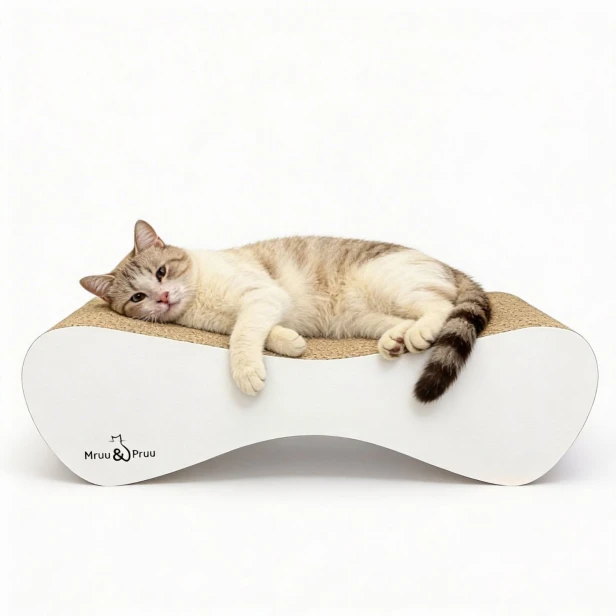 duży drapak dla kota, drapak tekturowy , drapak biały dla kota, drapak kartonowy dla kota , wymiary drapaka 70 x 23 x 24 cm , biały drapak