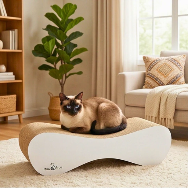 duży drapak dla kota, drapak tekturowy , drapak biały dla kota, drapak kartonowy dla kota , wymiary drapaka 70 x 23 x 24 cm , biały drapak