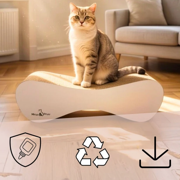 duży drapak dla kota, drapak tekturowy , drapak biały dla kota, drapak kartonowy dla kota , wymiary drapaka 70 x 23 x 24 cm , biały drapak