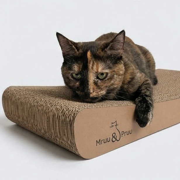 drapak dla kota beżowy, cappuccino drapak dla kota, prosty drapak dla kota , tekturowy drapak beżowy