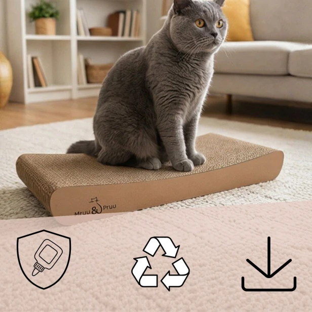 drapak dla kota beżowy, cappuccino drapak dla kota, prosty drapak dla kota , tekturowy drapak beżowy