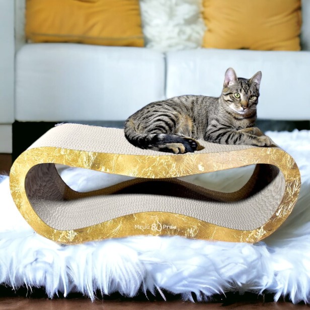 mega drapak dla kota, drapak tekturowy , drapak złoty dla kota, drapak kartonowy dla kota , wymiary drapaka 78 x 28 x 25 cm , złoty drapak dla kota premium , drapak premium