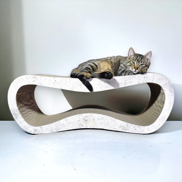 mega drapak dla kota, drapak tekturowy , drapak szary dla kota, drapak kartonowy dla kota , wymiary drapaka 78 x 28 x 25 cm , szary drapak dla kota premium , drapak premium