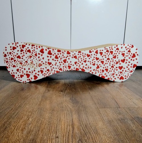 Drapak dla kota duży 70x23x24 cm biały w serca, drapak dla kota, drapak dla kota premium, ekologiczny drapak, drapak, drapak love , drapak w serca, drapak biały