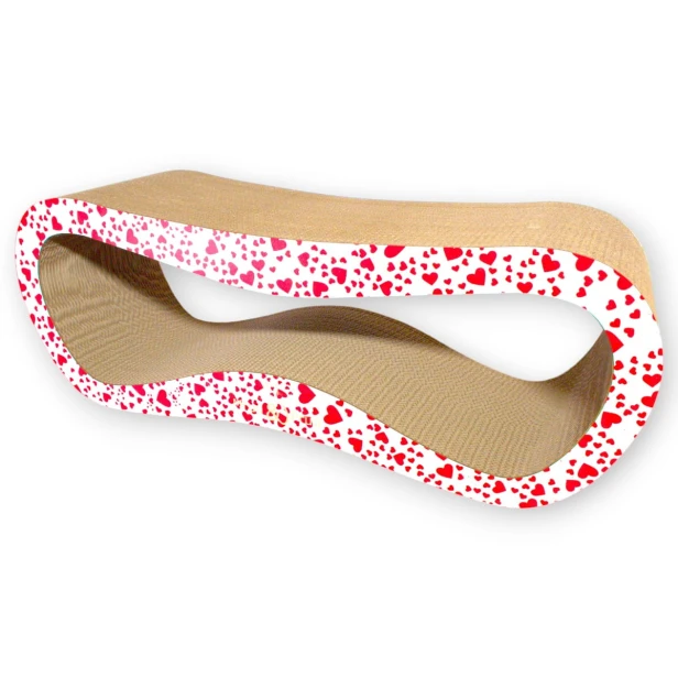 Drapak dla kota LEON mega 78x28x24 cm BIAŁY w serca, drapak dla kota, drapak dla kota premium, ekologiczny drapak, drapak, drapak love , drapak w serca