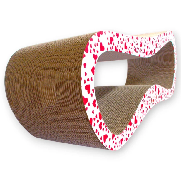 Drapak dla kota LEON mega 78x28x24 cm BIAŁY w serca, drapak dla kota, drapak dla kota premium, ekologiczny drapak, drapak, drapak love , drapak w serca