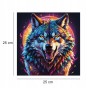 predatory wolf puzzle, predatory wolf, wolf, colorful wolf, wolf on colorful background, 25x25cm , square puzzle, irregular shapes, wooden puzzle, 150 pieces, mruu&amp;pruu puzzle, mruupruu, mruupruu puzzle