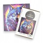 predatory wolf puzzle, predatory wolf, wolf, colorful wolf, wolf on colorful background, 25x25cm , square puzzle, irregular shapes, wooden puzzle, 150 pieces, mruu&amp;pruu puzzle, mruupruu, mruupruu puzzle