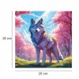 puzzle with wolf, wolf, colorful wolf, wolf on colorful background, 25x25cm , square puzzle, irregular shapes, wooden puzzle, 150 pieces, mruupruu puzzle, mruupruu, mruupruu puzzle