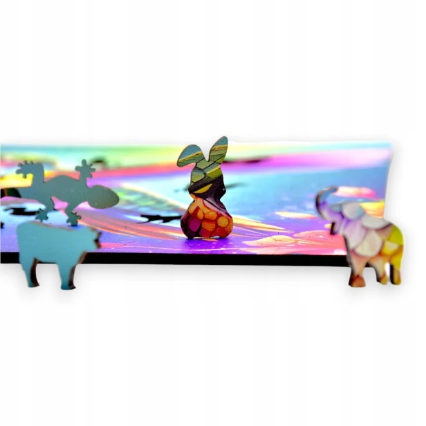 hummingbird puzzle, hummingbird, hummingbird on colorful background, 25x25cm , square puzzle, irregular shapes, wooden puzzle, 150 pieces, mruupruu puzzle, mruupruu, mruupruu puzzle