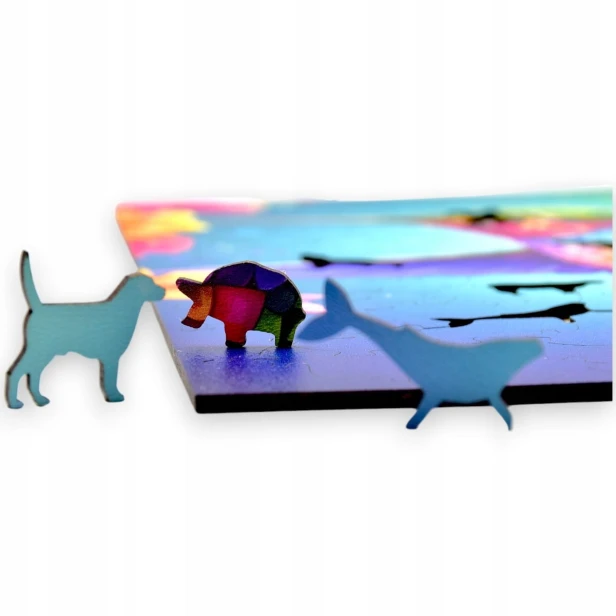 hummingbird puzzle, hummingbird, hummingbird on colorful background, 25x25cm , square puzzle, irregular shapes, wooden puzzle, 150 pieces, mruupruu puzzle, mruupruu, mruupruu puzzle