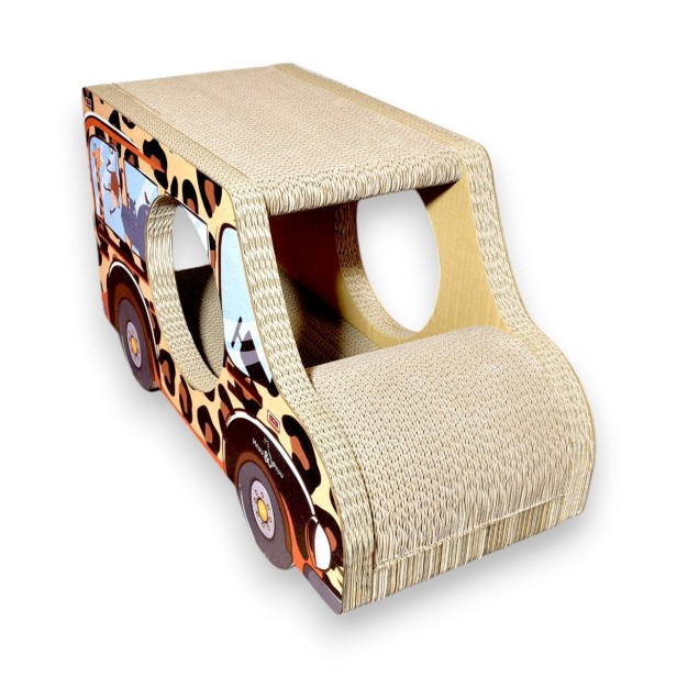 car Safari cardboard scratcher 60x36x29 cm , cardboard scratcher , MruuPruu , Cat scratcher