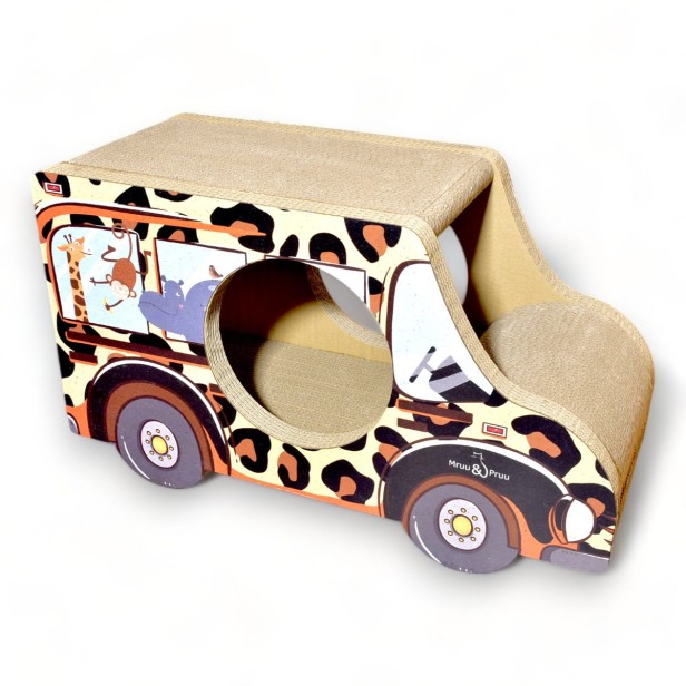 car Safari cardboard scratcher 60x36x29 cm , cardboard scratcher , MruuPruu , Cat scratcher