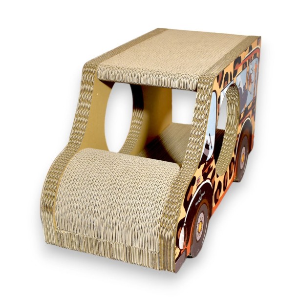 car Safari cardboard scratcher 60x36x29 cm , cardboard scratcher , MruuPruu , Cat scratcher
